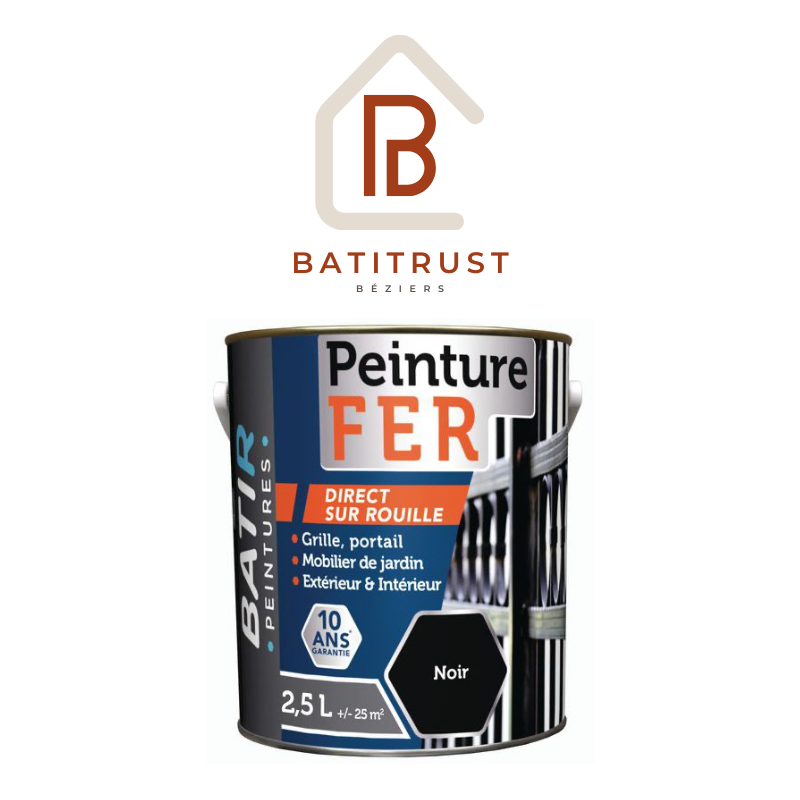 Peinture fer brillante -  2,5 L - Batir